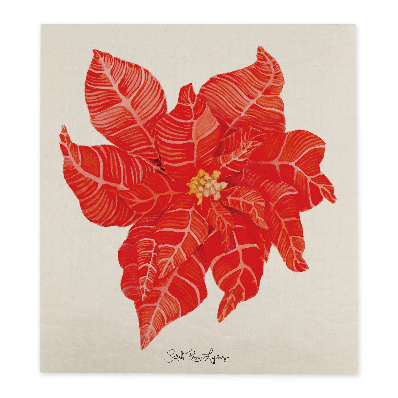 Swedish Dishcloth / "Poinsettia"