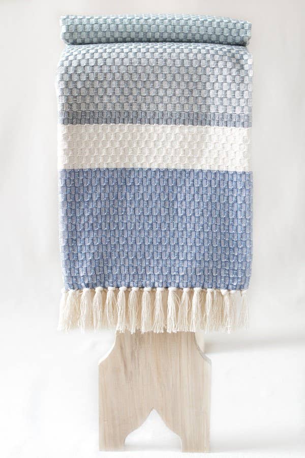 CHICoração Mira Cotton Blanket | Gray/Mauve