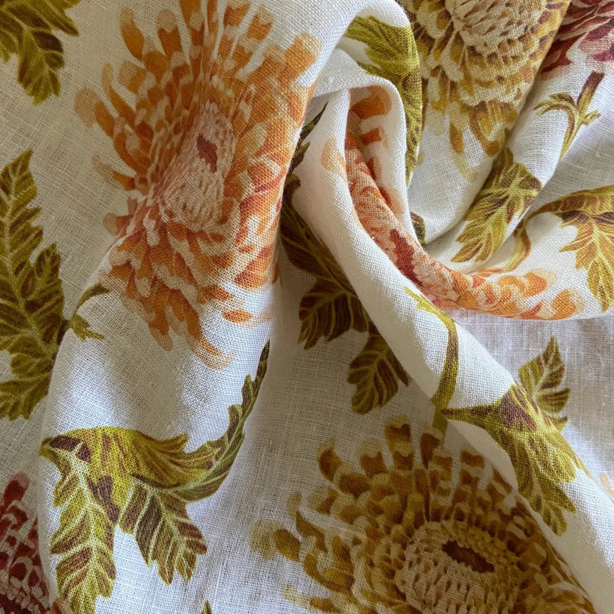 Linen Tea Towel // Chrysanthemum