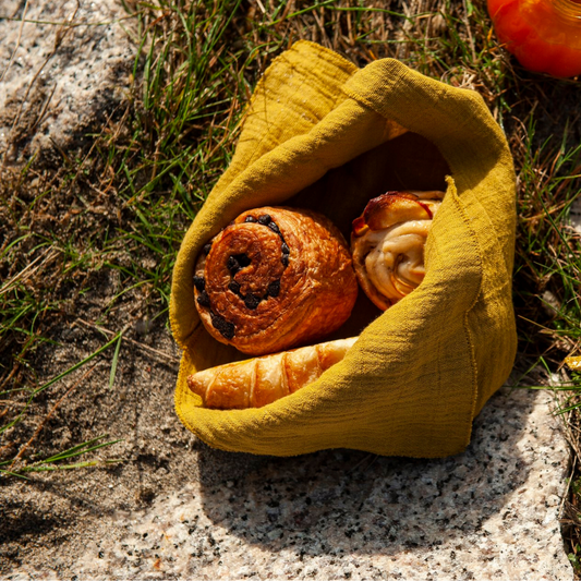 BICLA // Set of 2 Bentos Mustard with Overlock Small/Medium