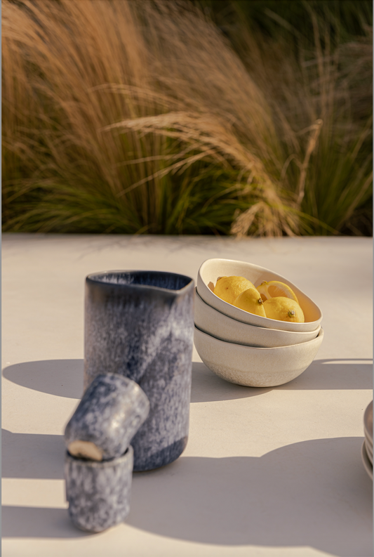 San Pi Stoneware Water Pitcher (Blue)