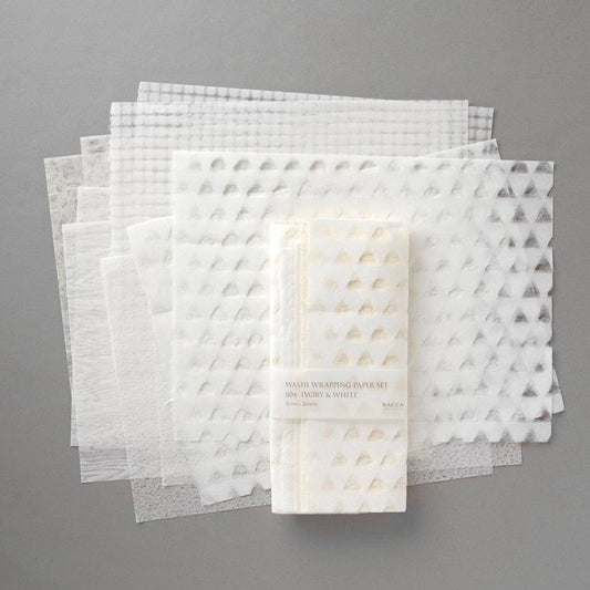 Wacca Washi Wrapping Paper Set // Ivory & White