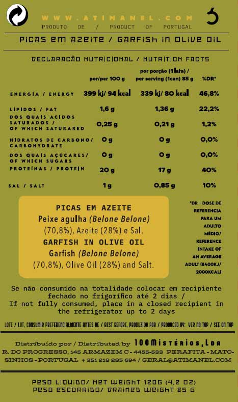 Ati Manel Garfish in Olive Oil