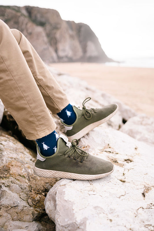 Chulé Socks "Tuga" Collection // Navy Blue Bacalhaus (Cod Fish)
