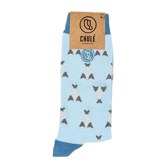 Chulé Socks "Tuga" Collection // Baby Blue Bacalhaus (Cod Fish)