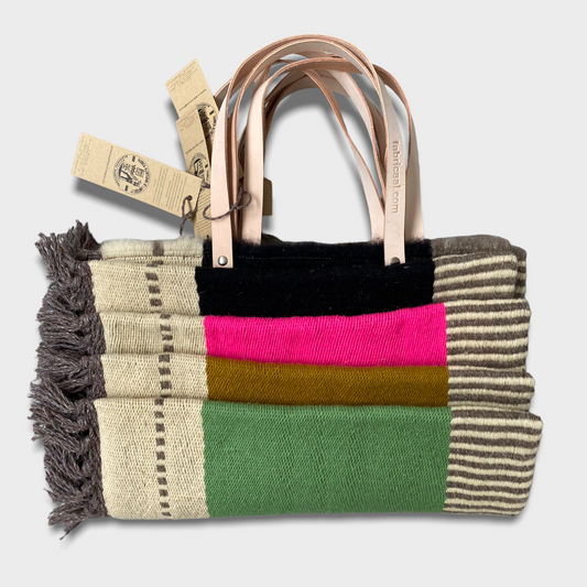 FABRICAAL // Leather & Fringe Large Handbag "Gil"