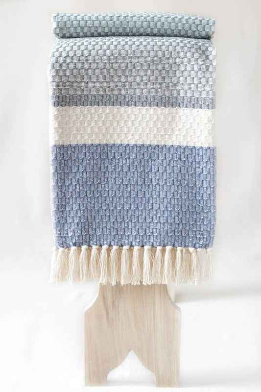 CHICoração Mira Cotton Blanket | Gray/Mauve