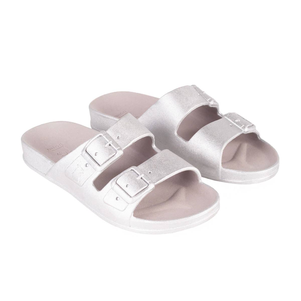 Cacatoès // Baleia Metallic Silver Sandals