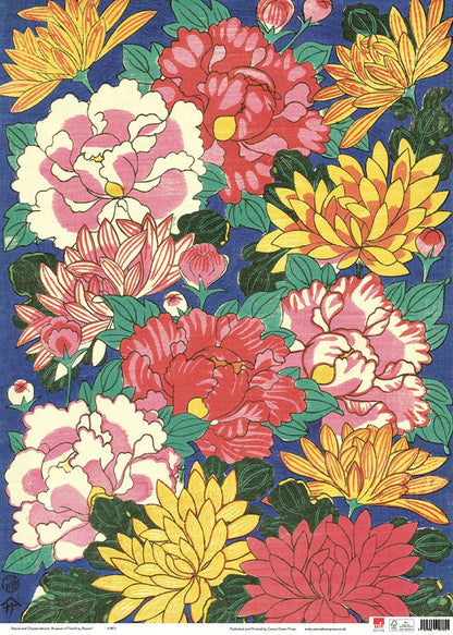 Canns Down Press Wrapping Paper: "Peonies And Chrysanthemums"