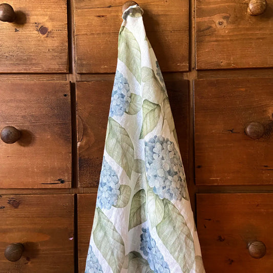 Linen Tea Towel // Hydrangea