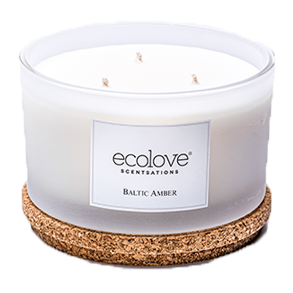 NEW Ecolove 3-Wick Baltic Amber Candle