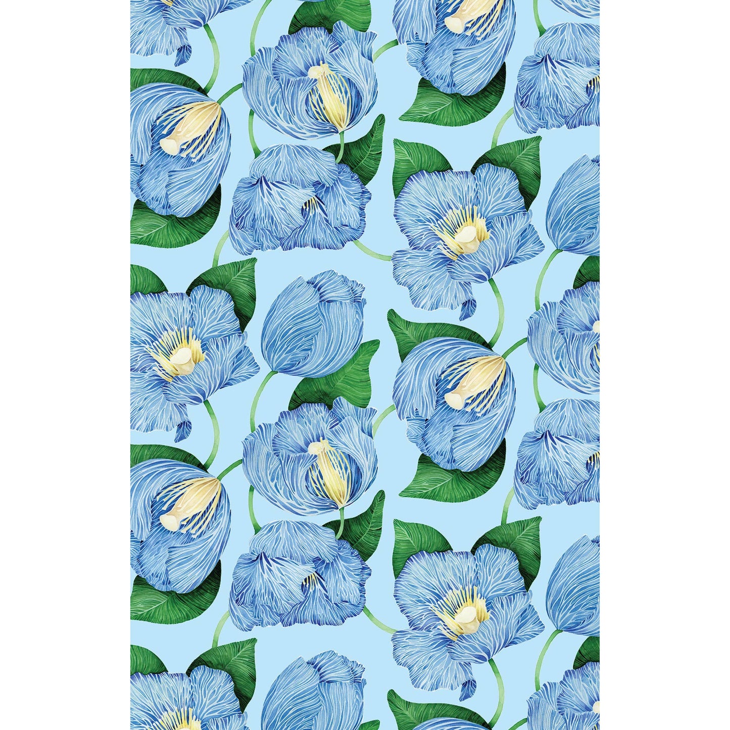 Linen Tea Towel // Himalayan Poppies