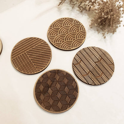 Studio Rima // Geometric Wooden Coasters (Set of 4)