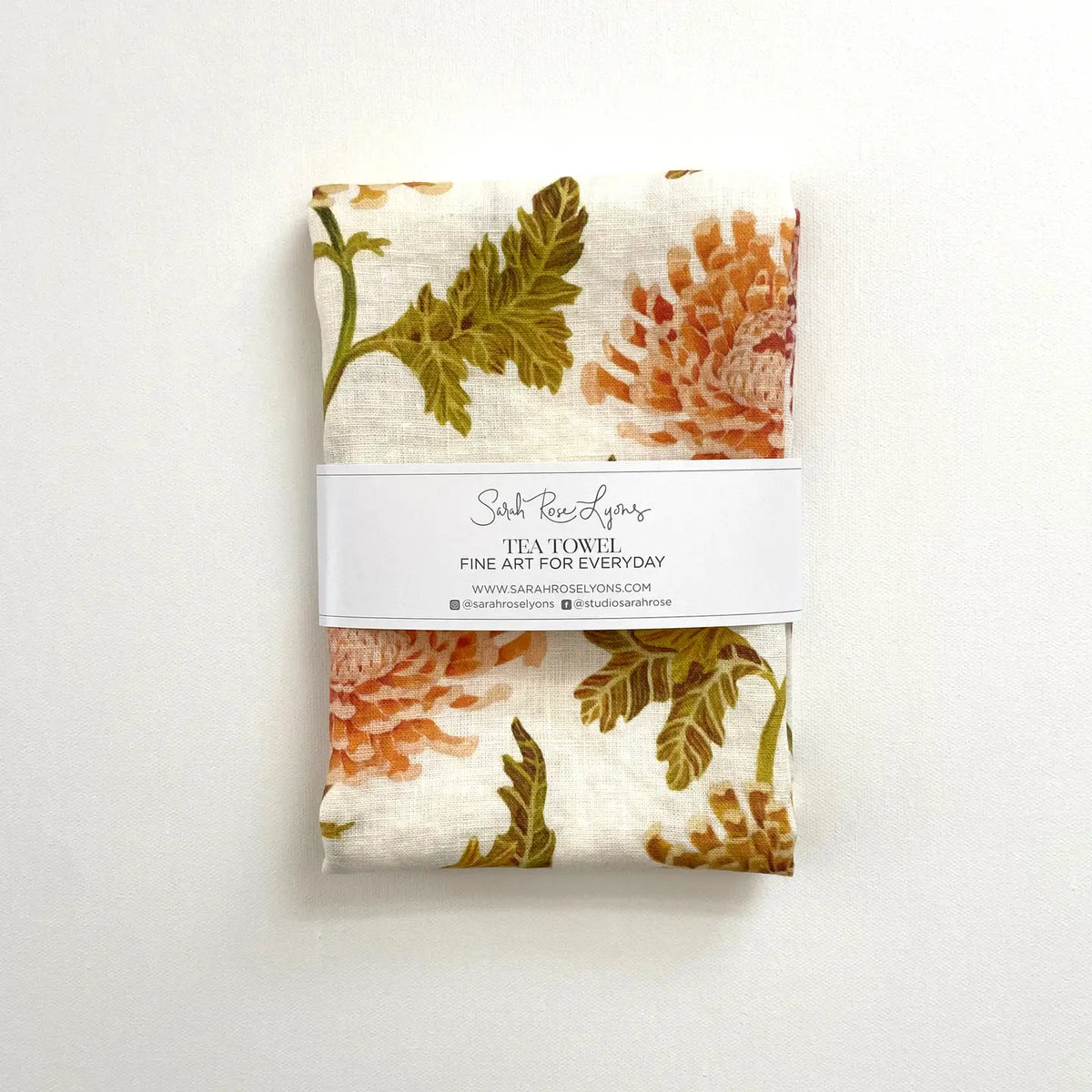 Linen Tea Towel // Chrysanthemum