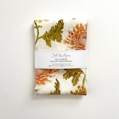 Linen Tea Towel // Chrysanthemum