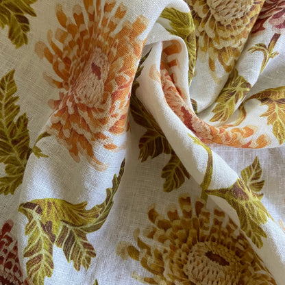 Linen Tea Towel // Chrysanthemum