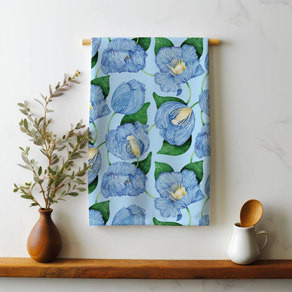 Linen Tea Towel // Himalayan Poppies