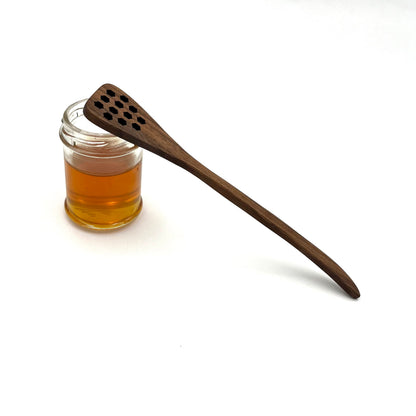 J Brody & Co //  7" Walnut Wood Hex Honey Dipper