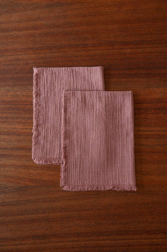 BICLA // Set of 2 Placemats Plum with Fringes