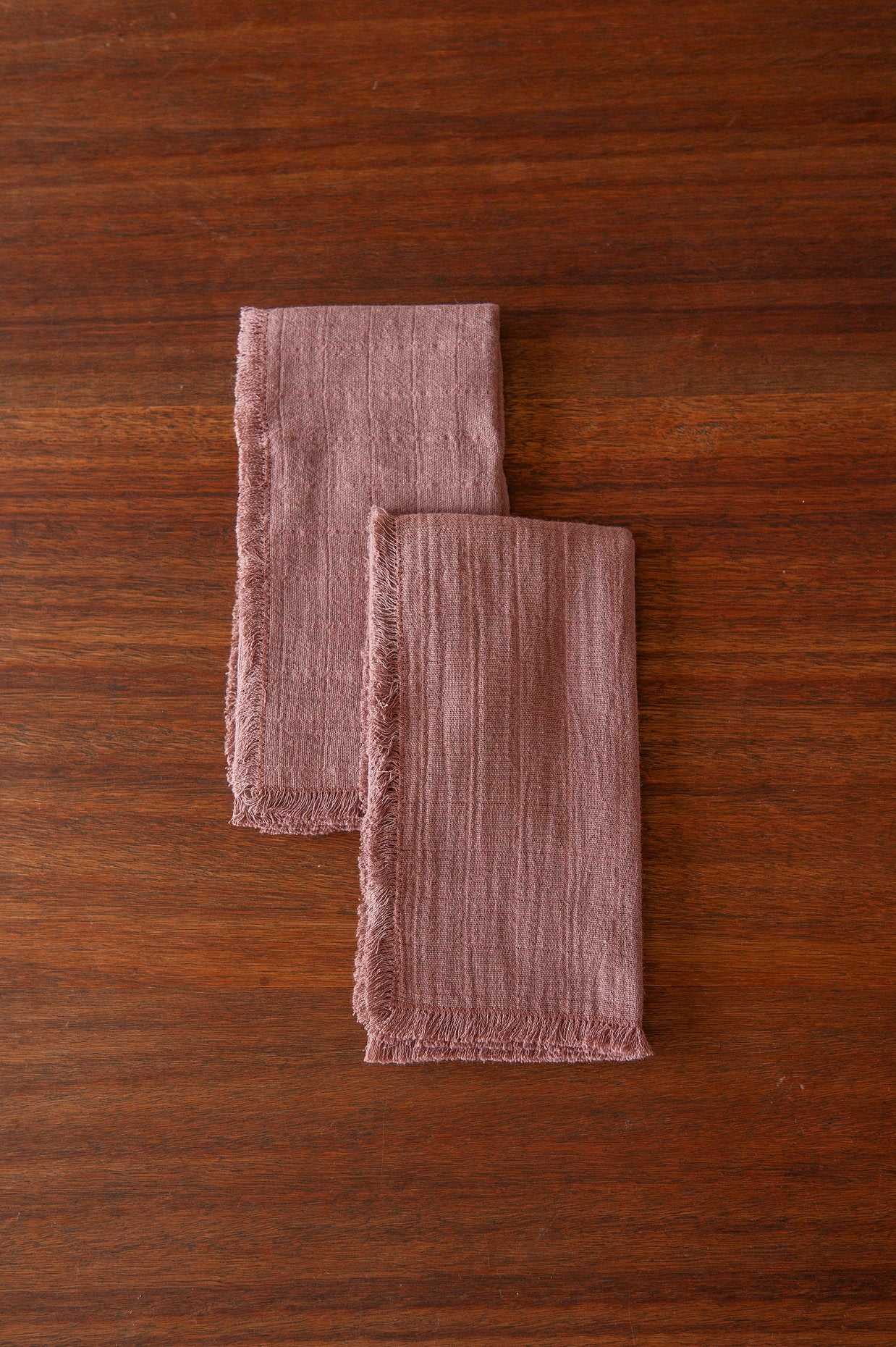 BICLA // Set of 2 Napkins Plum with Fringes
