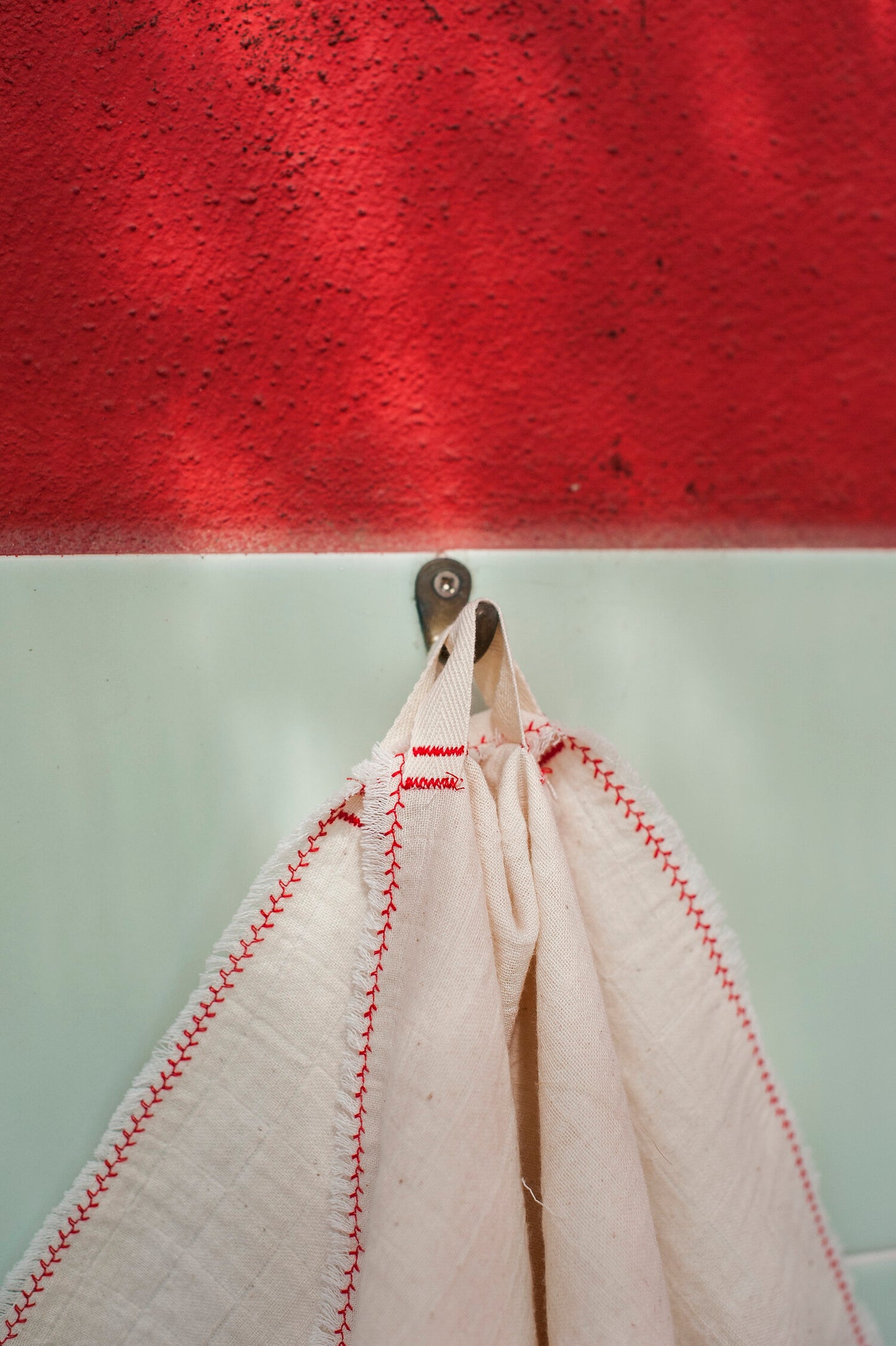 BICLA // Set of 2 Natural Tea Towels with Red Branch