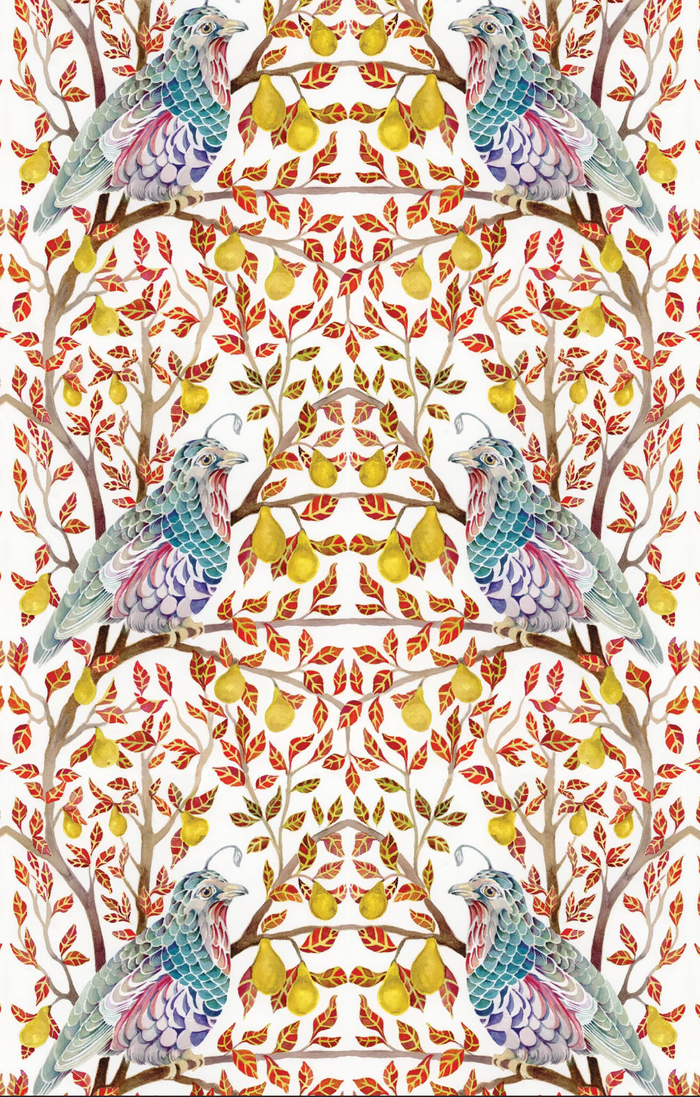Linen Tea Towel // Partridge in a Pear Tree