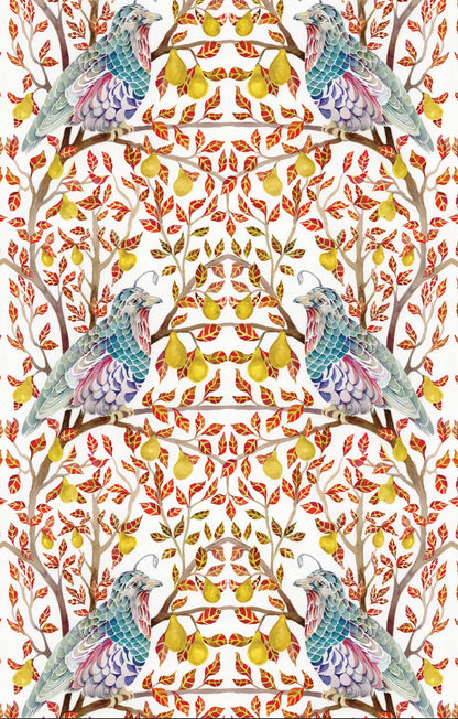 Linen Tea Towel // Partridge in a Pear Tree