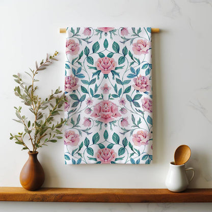 Linen Tea Towel // Vintage Rose