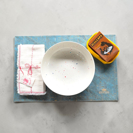 Cork Placemat X Montado // Light Blue & Gold