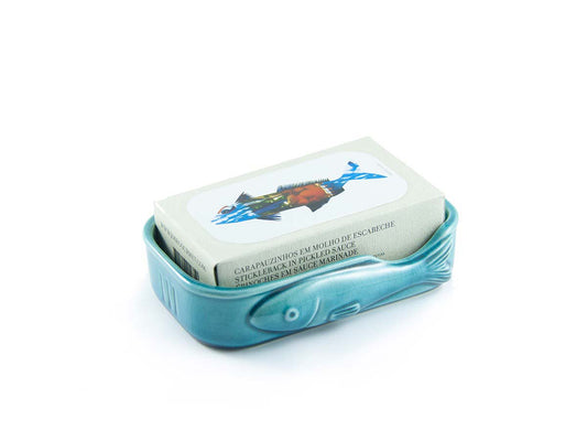 José Gourmet Sardine Fish Ceramic Plate (Jade Blue)