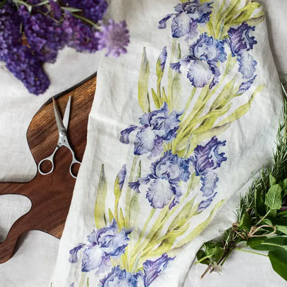 Linen Tea Towel // Purple Iris