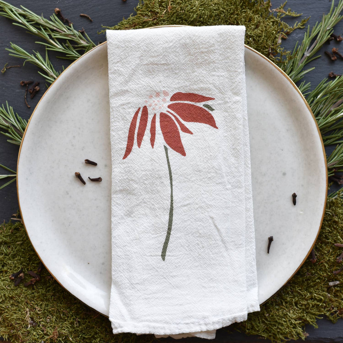 June & December // Poinsettia + Pine Napkins (Set of 4)