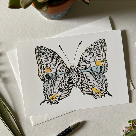 Watercolor Greeting Card / "Choraxis Nobilis Butterfly"