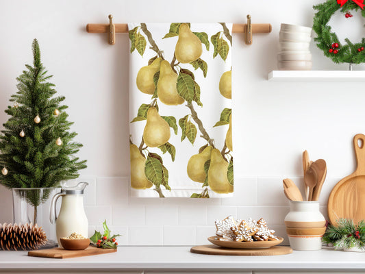 Linen Tea Towel // Pears