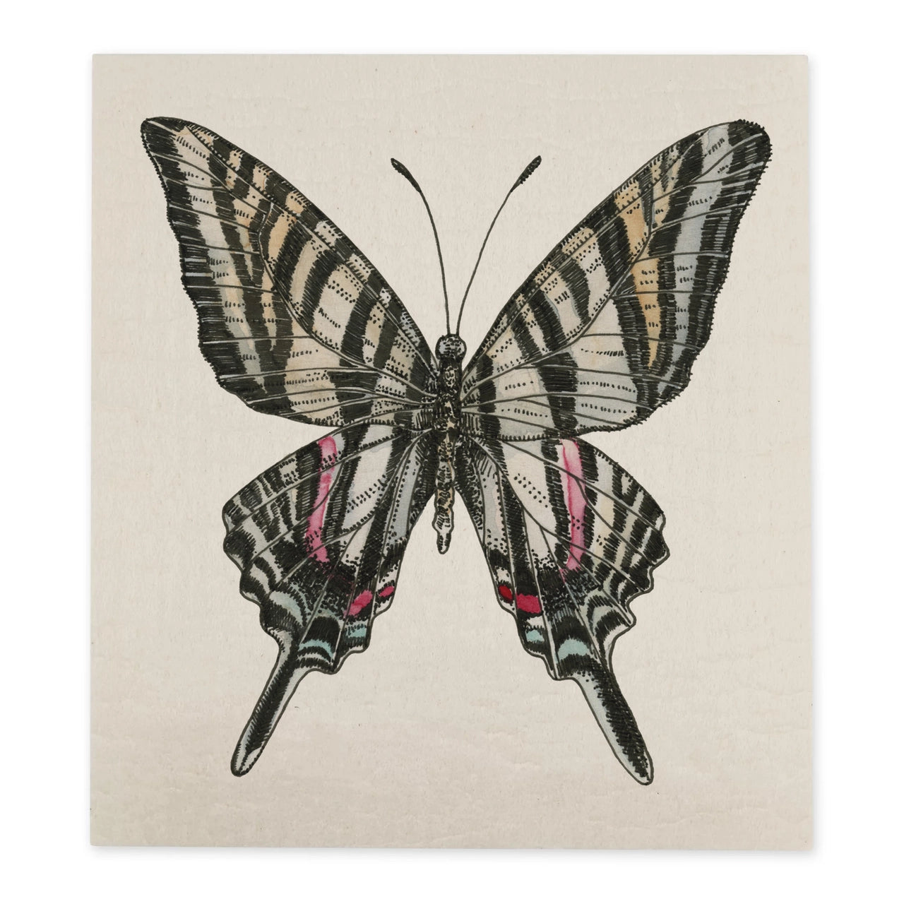 Swedish Dishcloth / "Zebra Swallowtail Butterfly"