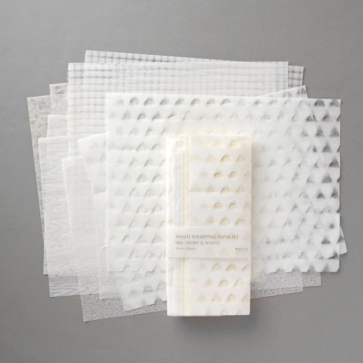Wacca Washi Wrapping Paper Set // Ivory & White