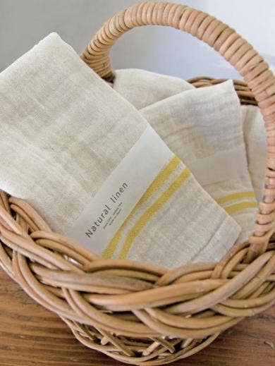 Ehime Natural Linen Washcloth (Yellow)