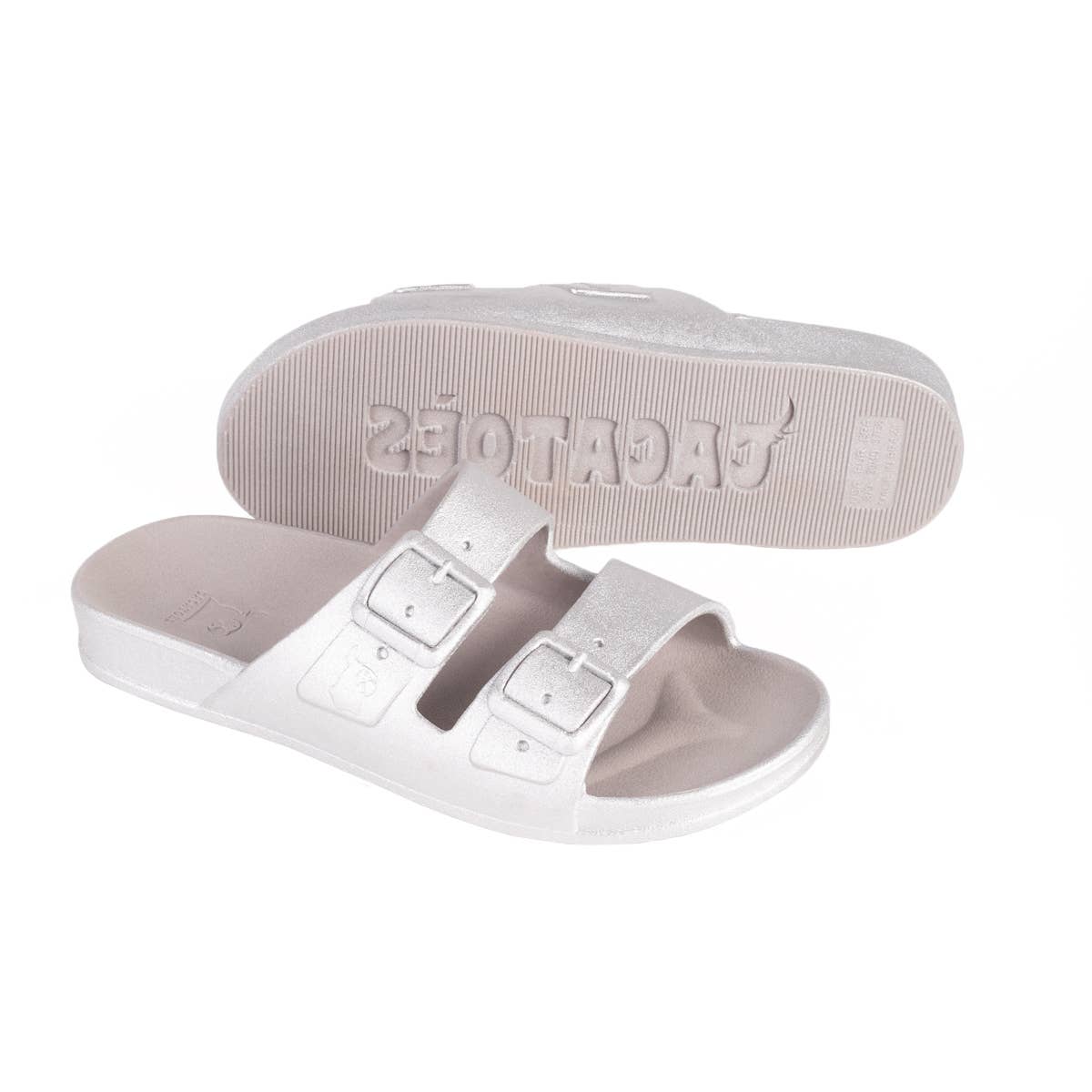 Cacatoès // Baleia Metallic Silver Sandals
