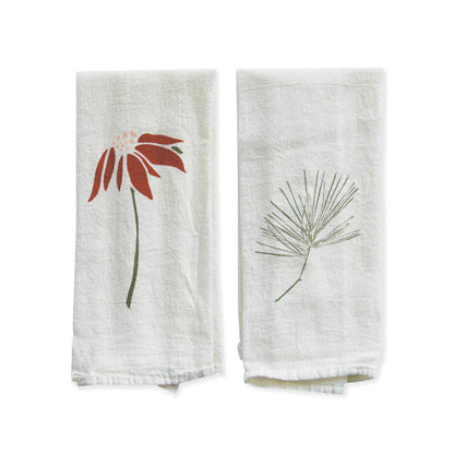 June & December // Poinsettia + Pine Napkins (Set of 4)