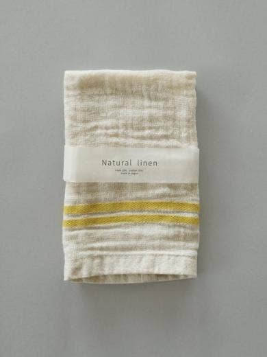 Ehime Natural Linen Washcloth (Yellow)
