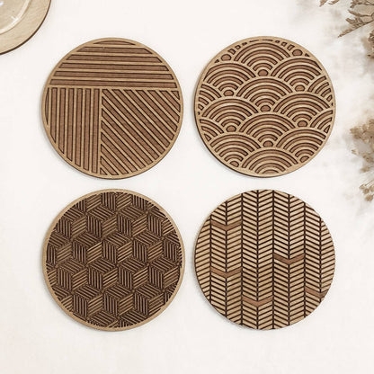 Studio Rima // Geometric Wooden Coasters (Set of 4)