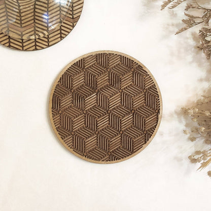 Studio Rima // Geometric Wooden Coasters (Set of 4)