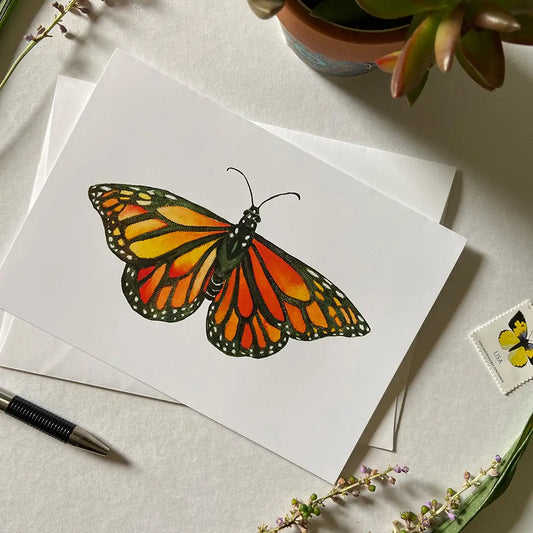 Watercolor Greeting Card / "Monarch Butterfly"