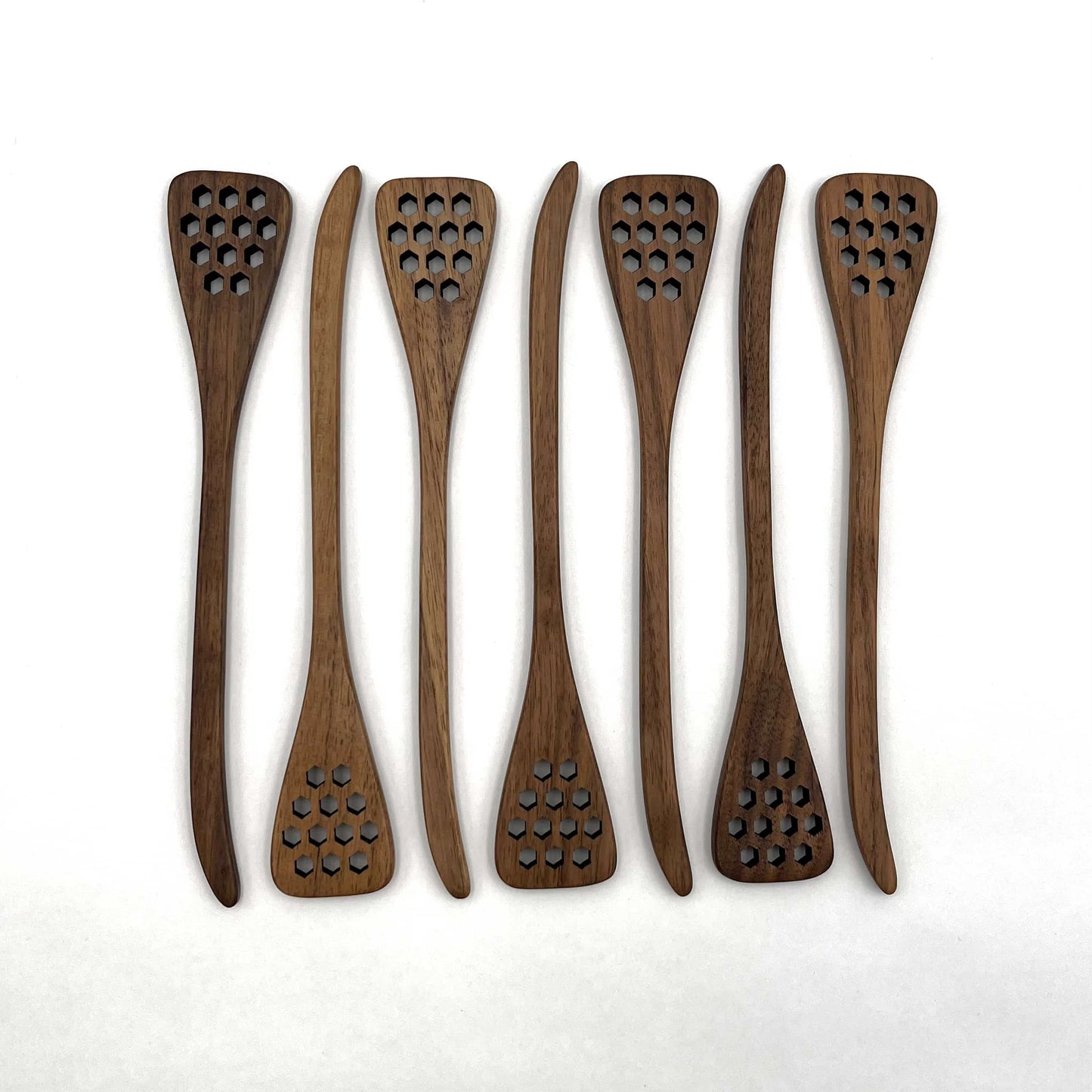 J Brody & Co //  7" Walnut Wood Hex Honey Dipper