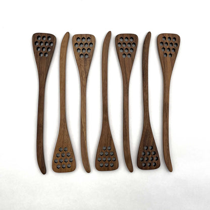 J Brody & Co //  7" Walnut Wood Hex Honey Dipper