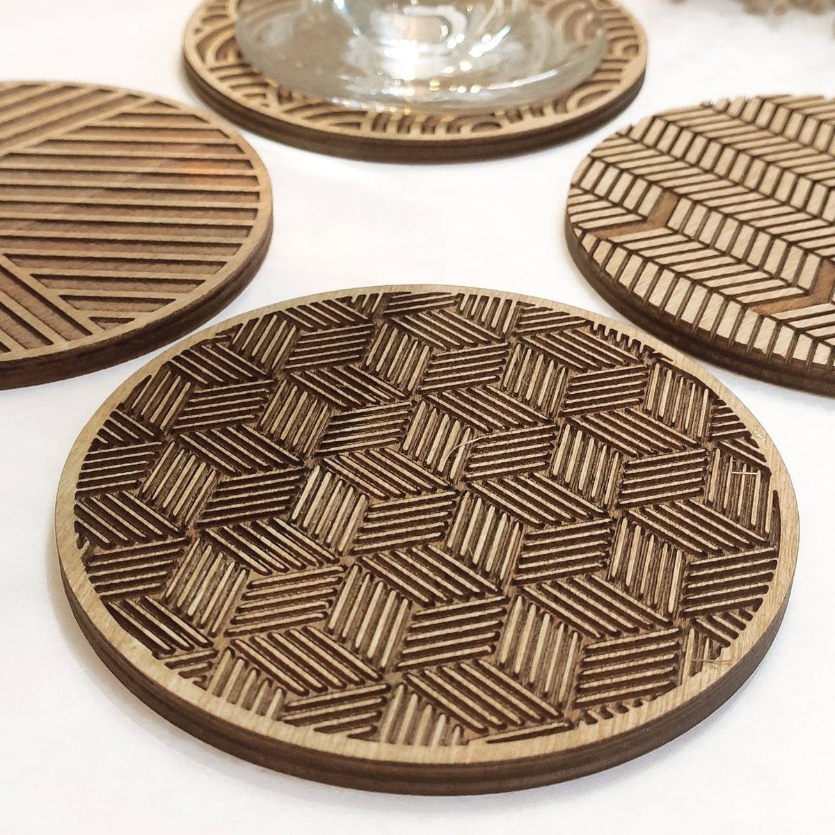 Studio Rima // Geometric Wooden Coasters (Set of 4)