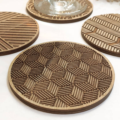Studio Rima // Geometric Wooden Coasters (Set of 4)