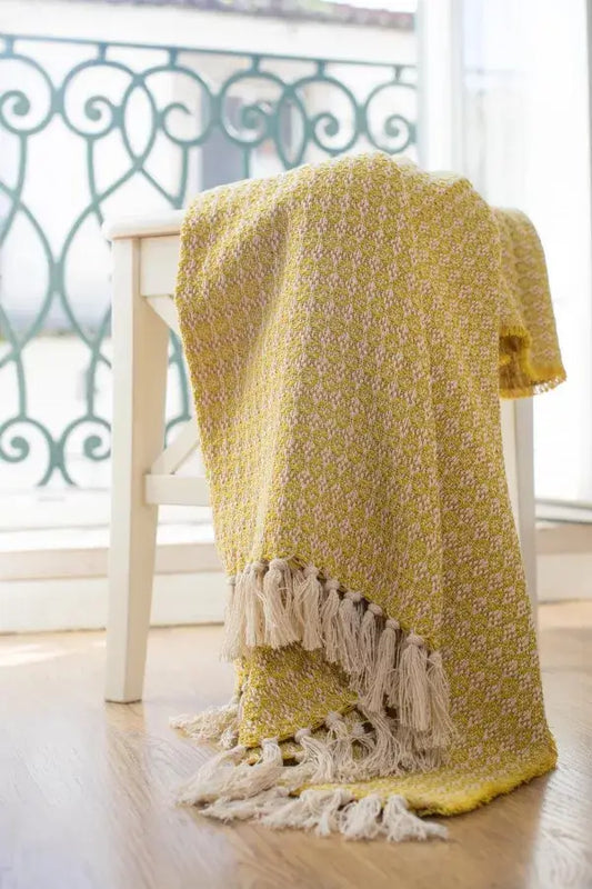 CHICoração Yellow/Mustard Cotton Throw