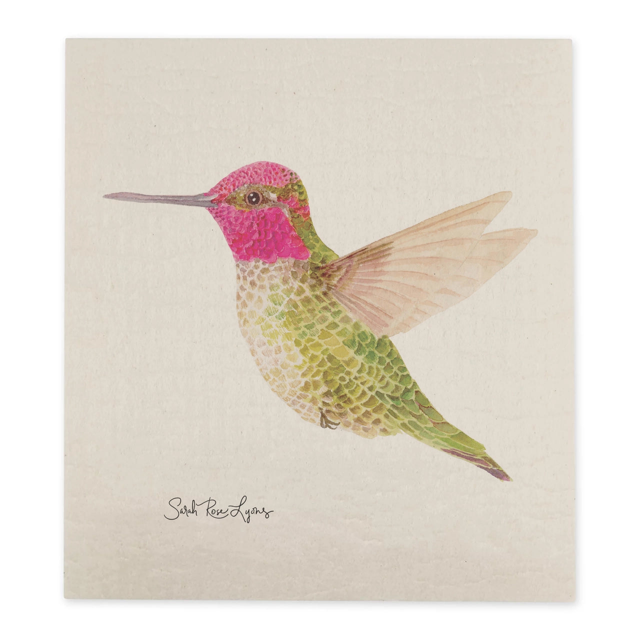 Swedish Dishcloth / "Anna's Hummingbird"