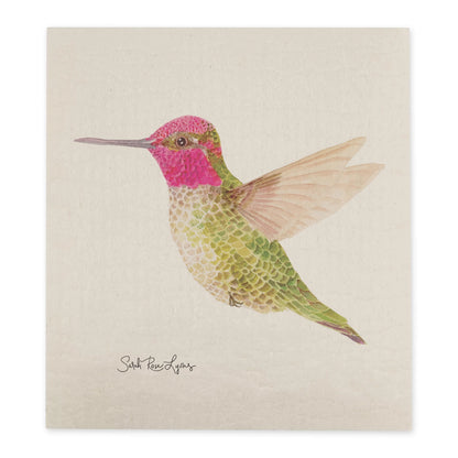 Swedish Dishcloth / "Anna's Hummingbird"
